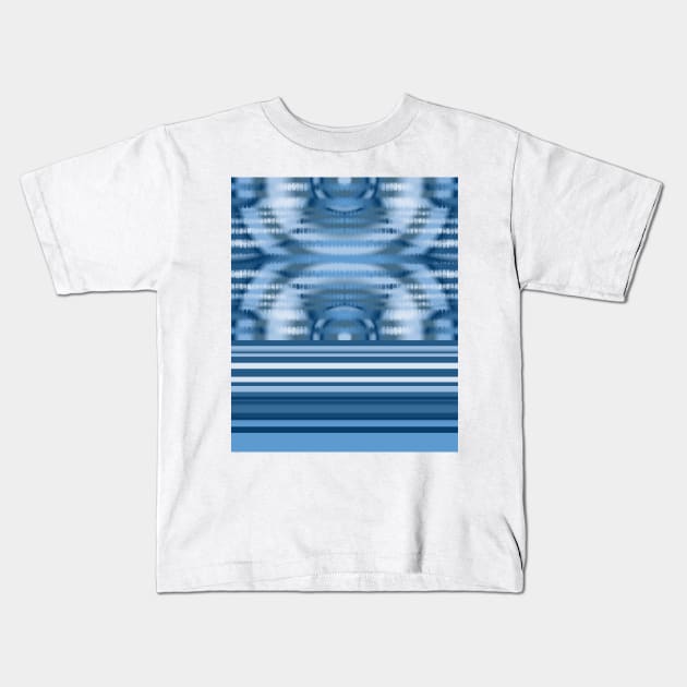 Shibori Indigo Stripes Kids T-Shirt by justrachna